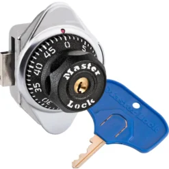 ADA Compliant Built-In Combination Lock with Metal Dial for Lift Handle Lockers - Hinged on Right