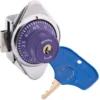ADA Compliant Built-In Combination Lock with Purple Metal Dial for Lift Handle Lockers - Hinged on Right
