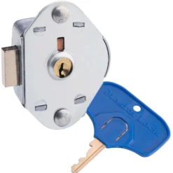 ADA Compliant Built-In Manual Deadbolt Keyed Lock Keyed Lock for Lift Hande, Single Point Horizontal Latch and Box Lockers