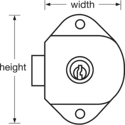 ADA Compliant Built-In Manual Deadbolt Keyed Lock Keyed Lock for Lift Hande, Single Point Horizontal Latch and Box Lockers