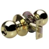 Ball Style Bed and Bath Door Knob; Polished Brass