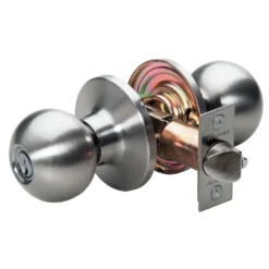 Ball Style Knob Storeroom Lock; Satin Nickel, SC1