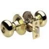 Biscuit Style Bed and Bath Door Knob; Polished Brass