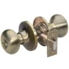 Biscuit Style Bed and Bath Door Knob; Antique Brass