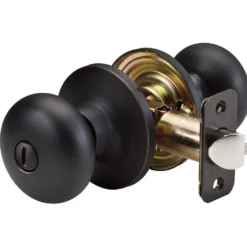 Biscuit Style Bed and Bath Door Knob; Aged Bronze