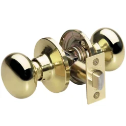 Biscuit Style Hall and Closet Door Knob; Polished Brass