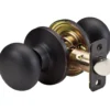 Biscuit Style Hall and Closet Door Knob; Aged Bronze