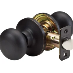 Biscuit Style Hall and Closet Door Knob; Aged Bronze