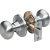 Biscuit Style Hall and Closet Door Knob; Satin Nickel