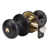 Biscuit Style Knob Entry Door Lock; Aged Bronze, WR3/5
