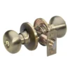 Biscuit Style Knob Entry Door Lock; Antique Brass, WR3/5