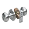 Biscuit Style Knob Entry Door Lock; Satin Nickel, SC1