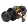 Biscuit Style Knob Passage Door Lock; Aged Bronze