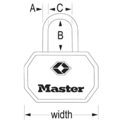 Black TSA Lock with Solid Metal Body, 1-1/4 in Wide