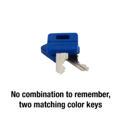 Blue Vinyl-Covered Solid Body Padlock, 1-9/16 in Wide