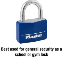 Blue Vinyl-Covered Solid Body Padlock, 1-9/16 in Wide