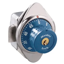 Built-In Combination Lock for with Blue Metal Dial Single Point Latch Lockers - Hinged on Right