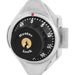 Built-In Combination Lock with Metal Dial for Single Point Latch Lockers - Hinged on Left