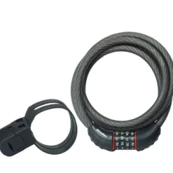 Combination Braided Steel Cable Lock, 6 ft x 1/2 in
