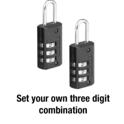 Compact Set Your Own Combination Lock, 13/16 in Wide - 2-Pack