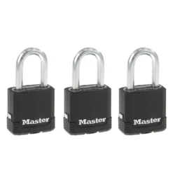 Covered Laminated Steel Padlock, Pin Tumbler, 1-7/8 in Wide