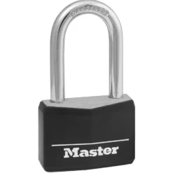 Covered Solid Body Padlock with Extended Shackle, 1-9/16 in Wide