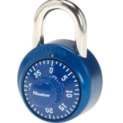 Dial Combination Lock with Aluminum Cover, Assorted Colors, 1-7/8 in Wide