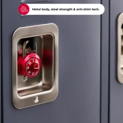 Dial Combination Lock with Aluminum Cover, Assorted Colors, 1-7/8 in Wide