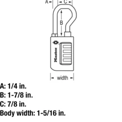 Extended Reach Set Your Own Combination TSA Lock, 1-5/16 in Wide - 2-Pack