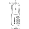 Flexible Shackle Set Your Own Combination TSA Lock, Assorted Colors, 1-3/16 in Wide