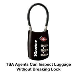 Flexible Shackle Set Your Own Combination TSA Lock, Assorted Colors, 1-3/16 in Wide