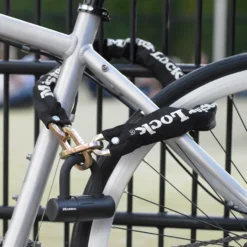 3ft (90cm) Bike Lock Chain with 10mm Diameter Hardened Steel Links; 3-1/2in x 14mm Mini U-Lock