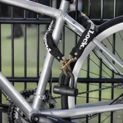 3ft (90cm) Bike Lock Chain with 10mm Diameter Hardened Steel Links; 3-1/2in x 14mm Mini U-Lock