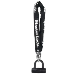 3ft (90cm) Bike Lock Chain with 10mm Diameter Hardened Steel Links; 3-1/2in x 14mm Mini U-Lock