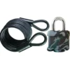 6ft (1.8m) Long x 1/4in (6mm) Diameter Looped End Cable with Covered Laminated Steel Padlock