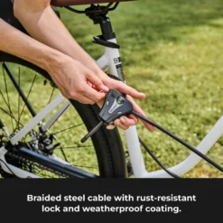 6ft (1.8m) Long x 5/16in (8mm) Diameter Python™ Adjustable Locking Cable; Silver and Black