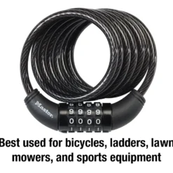 6ft (1.8m) Long x 5/16in (8mm) Diameter Set Your Own Combination Cable Lock