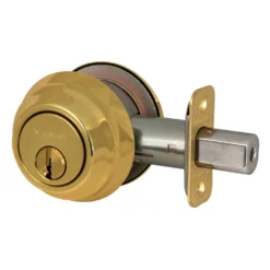 Grade 1 Double Cylinder Deadbolt; Polished Brass, KW1