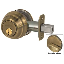 Grade 1 Single Cylinder Deadbolt; Antique Brass, SC1