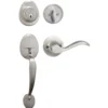 Handleset with Wave Style Lever Interior and Single Cylinder Deadbolt (Left Hand); Satin Nickel, KW1