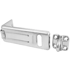 4-1/2in (11cm) Long Zinc Plated Hardened Steel Hasp with Hardened Steel Locking Eye