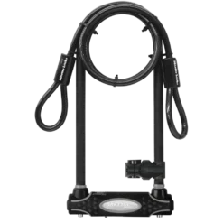 6in (15cm) Wide Hardened Steel U-Lock with 11in (28cm) Shackle Clearance; 4ft (1.2m) x 3/8in (10mm) Looped-End Cable
