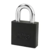 2in (51mm) Black Solid Aluminum Rekeyable 6-Pin Tumbler Padlock