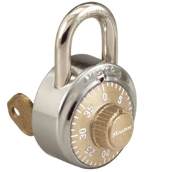 1-7/8in (48mm) General Security Combination Padlock with Key Control Feature and Gold Colored Dial