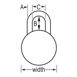 1-7/8in (48mm) General Security Combination Padlock with Key Control Feature