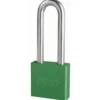 2in (51mm) Green Solid Aluminum BumpStop® Rekeyable 6-Pin Tumbler Padlock with 3in (76mm) Shackle, Keyed Alike