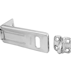 3-1/2in (89mm) Long Zinc Plated Hardened Steel Hasp with Hardened Steel Locking Eye