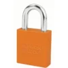 1-3/4in (44mm) Orange Solid Aluminum Rekeyable Pin Tumbler Padlock, Keyed Alike