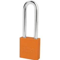 1-3/4in (44mm) Orange Solid Aluminum Rekeyable Pin Tumbler Padlock with 3in (76mm) Shackle, Keyed Alike