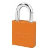 1-3/4in (44mm) Orange Solid Aluminum Rekeyable 6-Pin Tumbler Padlock, Keyed Alike